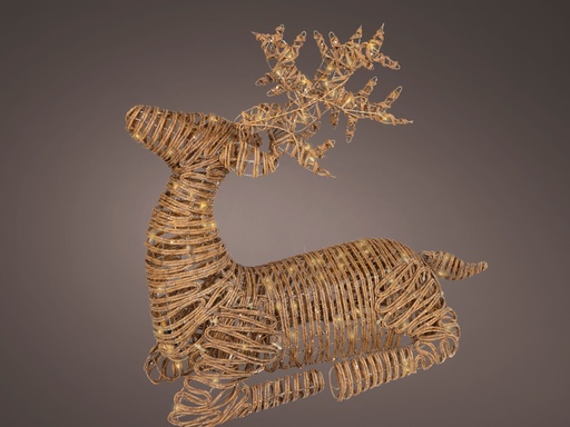 [4-490821] RENO CON LUZ - WICKER MARRON CON PUNTO DORADO - APTO EXTERIOR - L33.00-W76.00-H88.00cm-144L