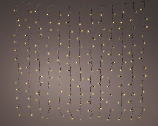 [4-493790] ***PRO-LIGHTS LED CURTAIN LIGHTS OUTDOOR BLACK/SOFT GOLD L200.00-H200.00cm-224L