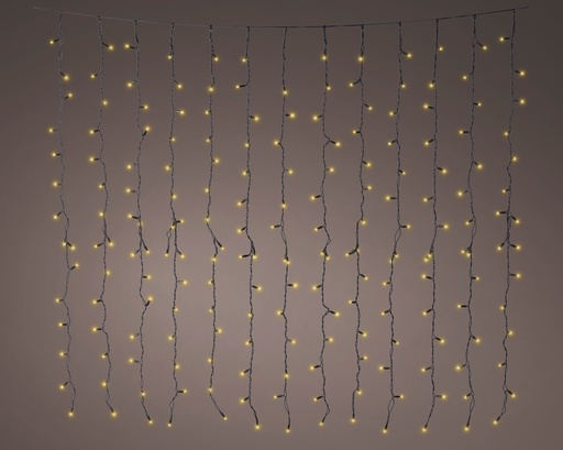 [4-493794] ***PRO-LIGHTS LED CURTAIN LIGHTS OUTDOOR BLACK/SOFT GOLD L200.00-H200.00cm-224L