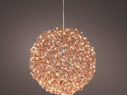 [4-493957] BOLA 3D  MICROLED - APTO EXTERIOR - ROSE GOLD - LUZ CALIDA-400LEDS