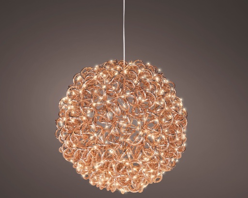 [4-493957] BOULE 3D - MICROLED - APTE POUR EXTERIEUR - ROSE GOLD - LUMIERE CHALEUREUSE-  dia35.00cm-400L