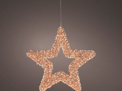 [4-493960] ESTRELLA 3D  MICROLED - APTO EXTERIOR - ROSE GOLD - LUZ CALIDA dia78.00-L11.00cm-800LEDS