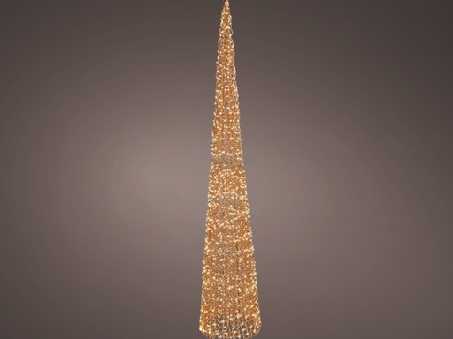 [4-493976] ARBOL 3D (CONO)  MICROLED - APTO EXTERIOR - ROSE GOLD - LUZ CALIDA - dia34.00-H180.00cm-1800LEDS
