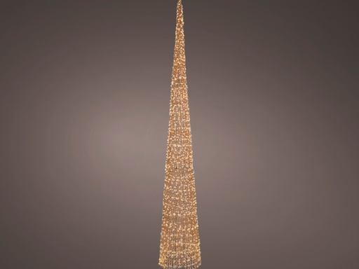 [4-493977] ARBOL 3D (CONO)  MICROLED - APTO EXTERIOR - ROSE GOLD - LUZ CALIDA-H280.00cm-3200LEDS