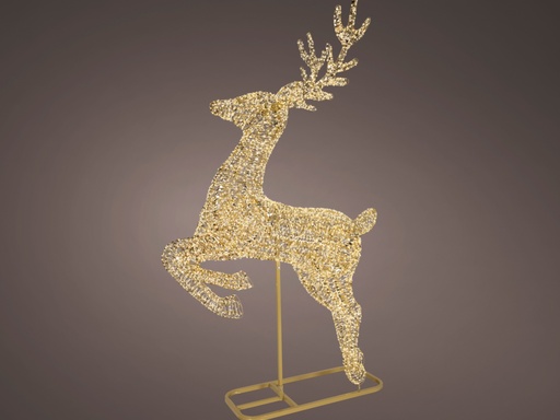 [4-493982] ***MICRO LED REINDEER OUTDOOR GOLD/WARM WHITE L58.00-W184.00-H286.00cm-8300L