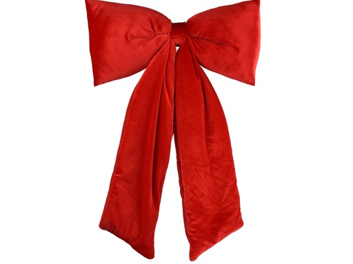[4-512132] ***BOW POLYESTER VELVET CHRISTMAS RED L13.00-W80.00-H115.00cm