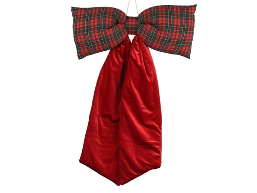 [4-512135] LAZO TELA ROJO Y CUADROS -  L9.00-W48.00-H80.00cm