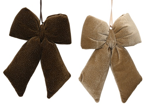 [4-512188] ***BOW POLYESTER VELVET ASSORTED L3.00-W35.00-H40.00cm