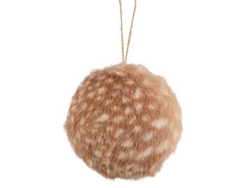 [4-513076] ***BAUBLE ARTIFICIAL FUR BROWN dia12.00cm