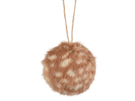 [4-513077] ***BAUBLE ARTIFICIAL FUR BROWN dia8.00cm