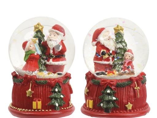 [4-513909] ***SNOWGLOBE GLASS RED/COLOUR(S) dia4.50-H6.50cm