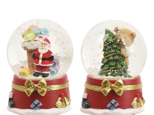[4-513915] ***SNOWGLOBE GLASS RED/COLOUR(S) dia4.50-H6.20cm
