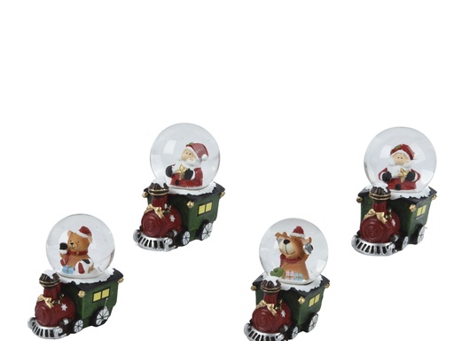 [4-536124] ***SNOWGLOBE GLASS ASSORTED dia4.50-H9.00cm