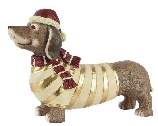 [4-536132] PERRO SALSICHA MAGNESIO - CREMA/ROJO - L57.00-W17.50-H39.50cm