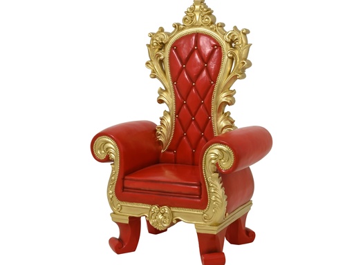 [4-537707] ***CHAIR POLYRESIN RED/GOLD L105.00-W66.00-H159.00cm