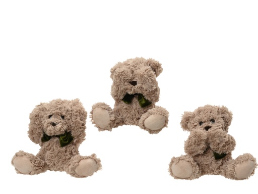 [4-580277] ***BEAR POLYESTER BROWN L18.00-W12.00-H17.00cm