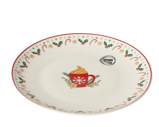 [4-601072] ***BREAKFAST PLATE PORCELAIN WHITE/COLOUR(S) dia20.30-H1.40cm