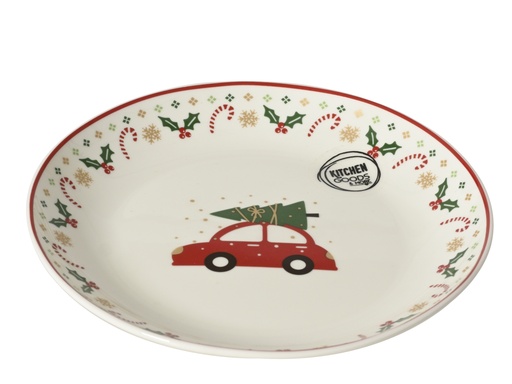 [4-601073] ***PLATE PORCELAIN WHITE/COLOUR(S) dia16.00-H1.80cm