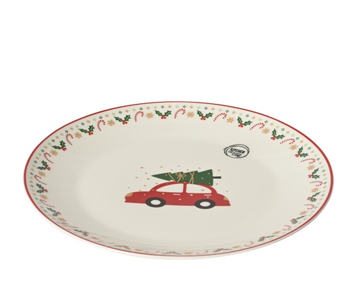 [4-601074] ***DINNER PLATE PORCELAIN WHITE/COLOUR(S) dia26.70-H2.70cm