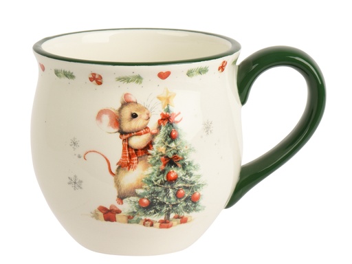 [4-601103] TAZA CERAMICA RATONCITO - L13.50-W9.50-H9.00cm