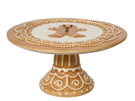 [4-601138] ***CAKE STAND DOLOMITE BISCUIT/COLOUR(S) L24.00-W24.00-H12.00cm