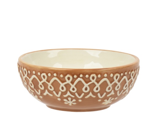 [4-601141] ***BOWL DOLOMITE BISCUIT/COLOUR(S) dia15.00-H6.00cm