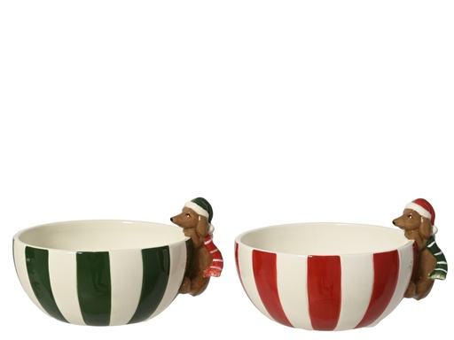 [4-601228] ***BOWL DOLOMITE ASSORTED L17.70-W15.40-H9.90cm