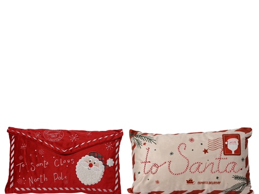 [4-614422] COUSSIN « LETTRE AU PERE NOEL » - 2 MODELES - PRIX UNITAIRE - L50.00 x l 30.00 x H 8.00 cm