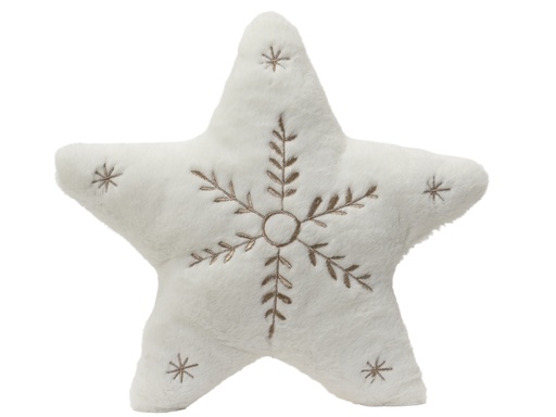 [4-614427] ***CUSHION POLYESTER WHITE/GOLD L40.00-W40.00-H5.00cm