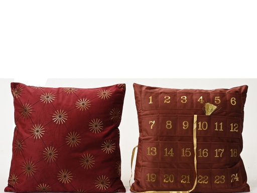 [4-614445] ***CUSHION POLYESTER ASSORTED L45.00-W45.00-H8.00cm