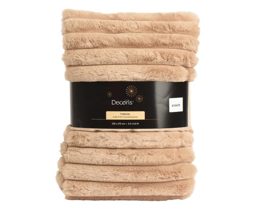 [4-614478] ***THROW POLYESTER BEIGE L170.00-W130.00-H1.00cm