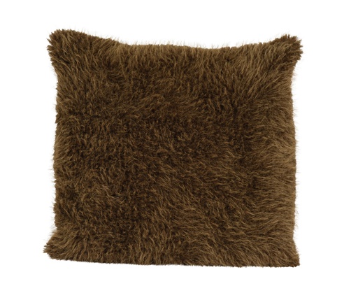 [4-614481] ***CUSHION POLYESTER DARK BROWN L45.00-W45.00-H8.00cm