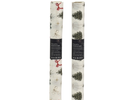 [4-614595] ***DECO FABRIC POLYESTER TREE CREAM L120.00-W35.00-H0.10cm