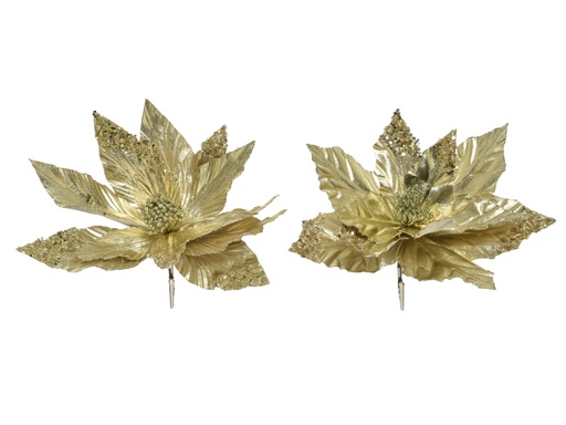 [4-629466] ***FLOWER POLYESTER LIGHT GOLD dia30.00-H5.00cm