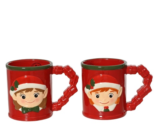 [4-643536] TASSE EN CERAMIQUE ELFES - 2 ASSORTIMENTS - PRIX UNITAIRE - L14.00-W9.00-H10.00cm