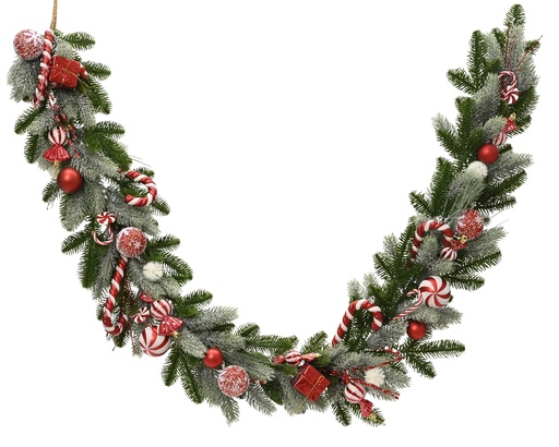 [4-681660] GUIRLANDE VERTE AVEC BONBONS - L 180.00 cm - l 18.00 cm - H 9.00 cm