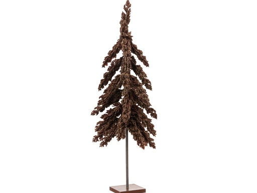 [4-681690] PETIT SAPIN A PAILLETTES SUR PIED EN METAL - MARRON -  dia. 20,00 cm - H 75,00 cm
