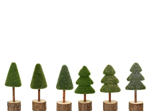 [4-687260] ***MINI TREE GREEN FROSTED dia5.00-H13.00cm