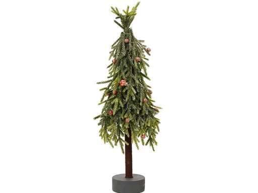[4-689664] ABETO MINI C/PURPURINA - CON SETAS Y BAYAS - dia14.00-H45.00cm