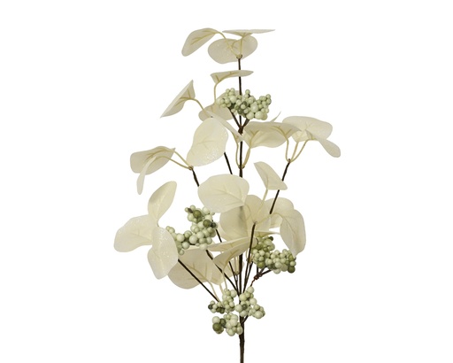 [4-701856] RAMA HOJA BLANCA CON BAYA VERDE - L10.00-W5.00-H55.00cm