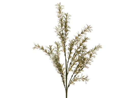 [4-701889] RAMA VERDE CON FLORECITA BLANCA TIPO ERICA - PURPURINA - L13.00-W13.00-H64.00cm