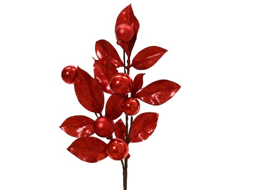[4-701933] RAMITA ROJA CON BRILLO Y BAYAS - L3.00-W15.00-H36.00cm