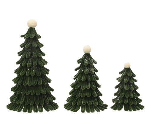 [4-703016] ***TREE CHENILLE GREEN dia16.00-H26.00cm  / dia13.00-H19.00cm  / dia9.00-H13.00cm