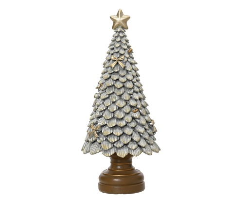 [4-703107] ***TREE POLYRESIN SILVER L10.00-W10.00-H23.00cm