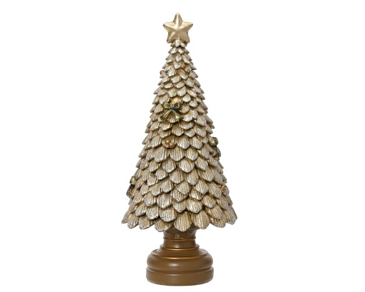 [4-703109] ***TREE POLYRESIN GOLD L10.00-W10.00-H23.00cm