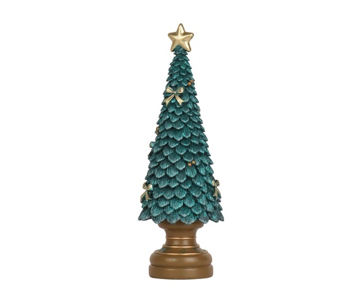 [4-703114] PETIT ARBRE EN RESINE - VERT EMERAUDE - L12.00-W12.00-H36.00cm