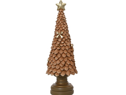 [4-703116] ***TREE POLYRESIN CARAMEL BROWN L12.00-W12.00-H36.00cm