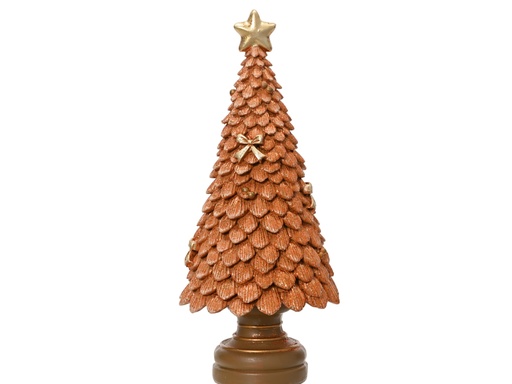 [4-703117] ***TREE POLYRESIN CARAMEL BROWN L10.00-W10.00-H23.00cm