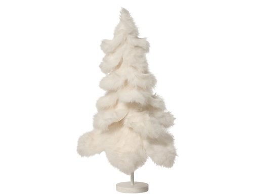 [4-703162] ***TREE FAUX FUR WHITE dia35.00-H60.00cm