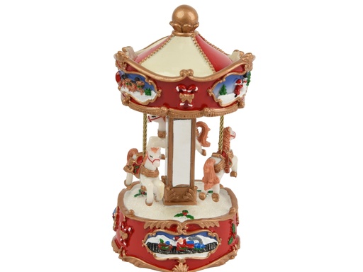[4-703452] ***MUSIC BOX POLYRESIN RED/COLOUR(S) L9.50-W9.50-H17.00cm